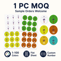 1000 autocollants numérotés holographiques personnalisés avec logo, de 1 à 100, couleurs assorties, en papier couché, autocollants imperméables, étiquettes de prix pour clients