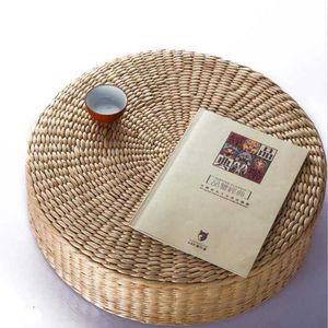 Cojín de paja natural tejido a mano, ecológico, de hojas de maíz, tapete de yoga y meditación para sala de estar zen, asiento redondo tipo tatami para el suelo. - Product Image 5