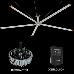 Ventilador HVLS Monofásico de 220V-380V CC con Motor PMSM, Ventilador HVLS de 16 pies para Almacenes, Fábricas, Iglesias, Granjas Lecheras - Product Image 1