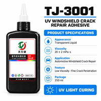 Colle de réparation de pare-brise en résine UV TJ-3001 transparente à faible viscosité pour vitres automobiles