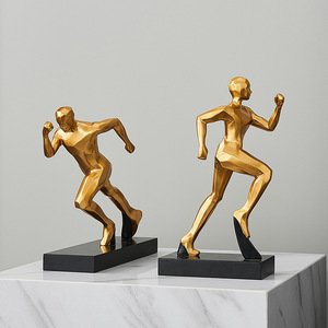 Gold Modern Art Runner Model Resin Ornaments Suitable for Office Desk Home Entrance Decoration - Product Image 2