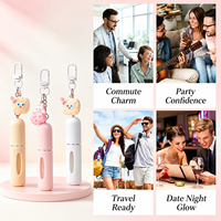 En stock – Flacon vaporisateur de parfum en peluche de 5 ml, style dessin animé, mignon, portable, rechargeable, avec pendentif porte-clés