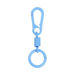 Retro Style Simple Strong Carabiner Shape Candy Color & Black <b>Keychain</b> Key Chain Ring Keyring Keyfob Key Holder with Spring - Product Image 1