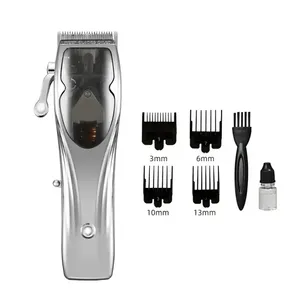 Metal Usb Rechargeable Cordless Wet Dry Hair Trimmer Professional Electric Hair Clippers With Comb