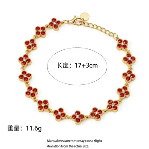 <span class=keywords><strong>Accessori</strong></span> di <span class=keywords><strong>Moda</strong></span> all'Ingrosso, Gioielli Raffinati, Bracciale con Charm a Quadrifoglio Colorato in Acciaio Inossidabile, Regalo Portafortuna per Feste - Product Image 4