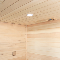 Sauna Kayu Solid Utuh dengan Bangku Sauna Gantung, Sauna Dalam Ruangan untuk 2 Orang, Cocok untuk Gym & Hotel