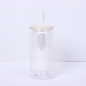 Rõ ràng Nắp pre-khoan đôi tường Acrylic 16oz nhựa Quả cầu tuyết Tumbler với Silicone phích cắm - Product Image 4