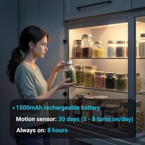 Lampu Magnetik 3 Warna di Bawah Kabinet, Sensor Gerak Isi Ulang USB C untuk Penerangan Lemari Dapur - Product Image 4