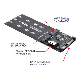 22Pin untuk Adaptor SFF-8654 ke <span class=keywords><strong>M</strong></span>.2 U2 Kit NGFF <span class=keywords><strong>M</strong></span>-Key Slimline SAS NVME PCIe SSD untuk Server Stok - Product Image 4