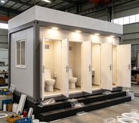 Unité de toilettes préfabriquée multi-compartiments détachable en acier galvanisé pour chantier de construction, camp de travailleurs