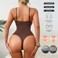 Body sculptant sans couture pour femme, une pièce, col en V profond, bretelles, en nylon respirant, style corset, pour usage quotidien