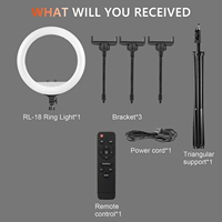 Lampu Cincin LED Kustom untuk Video Ponsel dengan Fitur Remote, Lampu Isi untuk Siaran Langsung dengan Sumber Daya