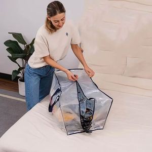 Custom Extra Large Heavy-Duty Backpack Straps <b>Foldable</b> Reusable Eco-Friendly Multifunction Modern Design PE Woven Storage <b>Bags</b> - Product Image 5