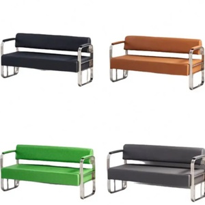 Chaises d'attente de style moderne, design simple, tissu doux, meubles en acier inoxydable modernes, meubles de maison, canapé de salon - Product Image 2