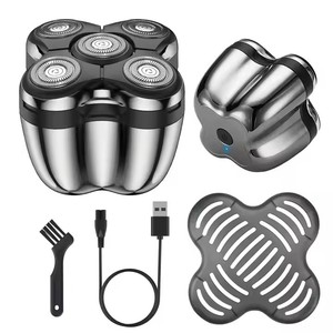 Recortadora de Cabello Recargable para Cabeza Calva, Afeitadora Eléctrica Impermeable, Mini Afeitadora Rotatoria Magnética para Hombres - Product Image 1