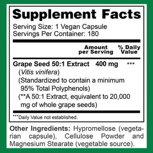 Extracto de semilla de uva de etiqueta privada 500mg Suplemento de antioxidantes naturales Cápsula de semilla de uva que mejora la inmunidad - Product Image 2