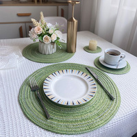 Nordischer Polyester-Baumwoll-Tischset-Untersetzer, wärmeisolierende Tellerunterlage, dekorative Deko-Matte D-HOME 10 Yuan Erstklassige Qualität