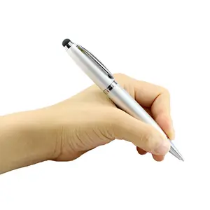 Custom logo business gift ballpoint usb pen drive flash OTG usb pen with stylus tip
