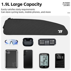 WEST BIKING Sac de cadre de vélo étanche grande capacité 1,9 L, sac de cadre étroit et étendu pour VTT et vélo de route - Product Image 4
