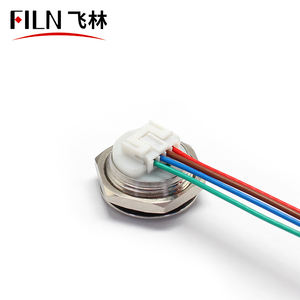 فيلم جديد تصميم 19 مللي متر معدن زر قصيرة حجم الجسم مع موصلات الفولاذ المقاوم للصدأ 1NO أربعة دبابيس/أسلاك جرس الباب الاستخدام - Product Image 5