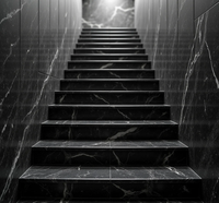 BOTON STONE Vente en gros de marches d'escalier en marbre noir naturel Marquina, design moderne personnalisé, garde-corps d'escalier