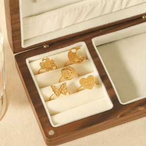 Fashion <b>Rings</b> Heart <b>Moon</b> Star Gold Plated Women's Jewelry Gift Set TR4279 - Product Image 3