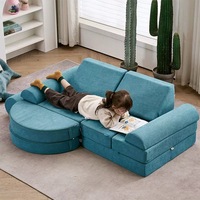 JELA Modernes Stoff-Sofa mit Verstellbarer Höhe, Aluminiumrahmen, Modulares 14-Teiliges Luxus-Sofaset für Kinder und Erwachsene, Geeignet für Kleinkinder und Hotelnutzung