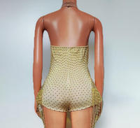 Combinaison perlée, robe de soirée haut de gamme, une pièce, luxe léger, bar, scène, danse sexy, fête, costume de groupe de filles