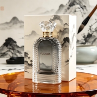 Flacon de parfum vide en verre de luxe de 50 ml, nouveau design, flacon de parfum dégradé givré noir, flacon de parfum personnalisé