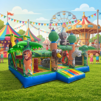 Aire de jeux gonflable commerciale en PVC, grande structure animale de la jungle, château gonflable pour enfants, parc de divertissement pour événements, location, usage extérieur