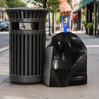 Sacs poubelles en PEHD anti-humidité avec cordon de serrage, jetables, 4-5 gallons, personnalisables pour l'élimination des déchets ménagers