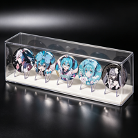 Vitrine d'exposition Mart X-64 pour figurines, badges et blocs de construction - Boîte de rangement transparente avec couvercle empilable et support