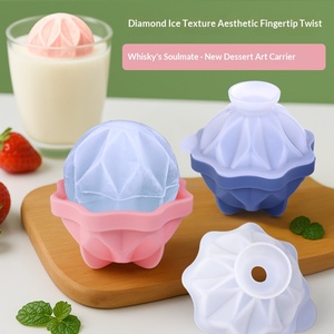 Moldes de Silicona YIDA para Cubos y Bolas de Hielo con Formas de Prisma de Rosa <span class=keywords><strong>Granada</strong></span> - Congelación Rápida y Fácil Desmolde - Product Image 4