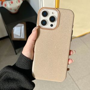 เคสโทรศัพท์แบบนิ่มสีพื้นเรียบหรู ประดับกลิตเตอร์ สำหรับ iPhone 17 16 15 14 13 12 11 Pro Max - Product Image 4