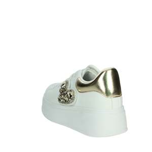 Sneakers Chunky da Donna Bianche con Cuore Dorato e Strass, Stile Platform - Product Image 2