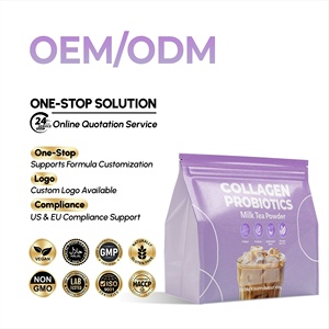 Polvere di tè al latte con collagene, probiotici e multivitamine, formula personalizzata OEM/ODM, per la salute dell'intestino e il supporto di pelle, capelli e unghie. - Product Image 1