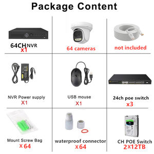 Jianvision 64CH 4K NVR Kit de surveillance réseau dôme tourelle de sécurité intérieure caméra IP 8MP grand Angle micro intégré 2 disques durs - Product Image 2