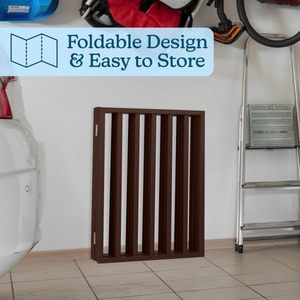 Pet Gate-Freestanding Folding Accordion Style MDF Wooden <strong>Indoor</strong> <strong>Dog</strong> Fence for Doorways Stairs &amp; <strong>House</strong> (4 Panel Brown) - Product Image 6