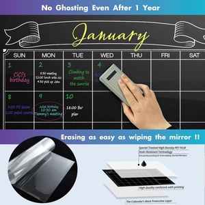 Calendrier mural amusant en <span class=keywords><strong>tableau</strong></span> noir laminé effaçable à sec, 38 pouces/50 pouces, <span class=keywords><strong>tableau</strong></span> d'affichage géant effaçable mensuel/hebdomadaire, décoration - Product Image 4