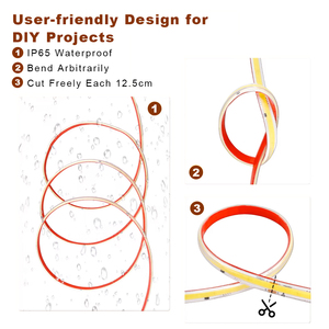 Tira de Luces <span class=keywords><strong>LED</strong></span> <span class=keywords><strong>COB</strong></span> sin Puntos, 110v, sin Controlador, IP65 Impermeable, Rollo de 100m, PVC, 220v, Personalizable, Tiras de <span class=keywords><strong>LED</strong></span> - Product Image 5