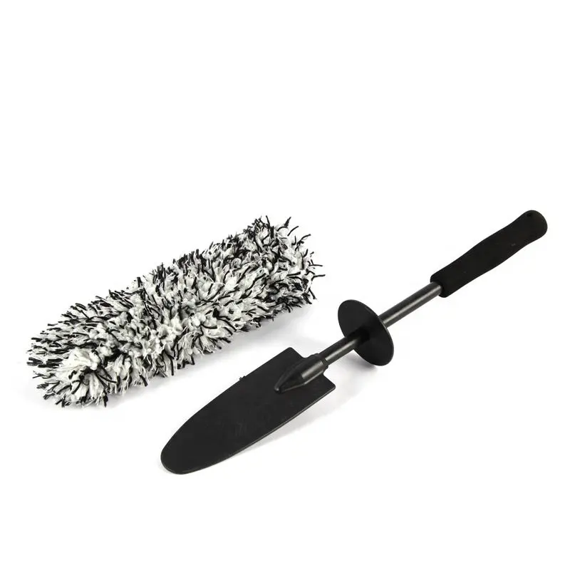 Brosse de nettoyage de lavage de moyeu de roue de pneu de voiture en microfibre EVA flexible amovible noire