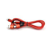 Cable de Carga Multifuncional 4 en 1 con Certificación CE, RoHS y Reach, Venta al por Mayor de Fábrica, Carga Rápida PD de 27W+60W, Doble Tipo-C, Revestimiento de Nailon