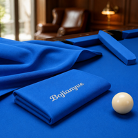Kit de re-revêtement de billard gris froid avec 6 bandes de rebord pré-découpées et extrémités de poches courbes