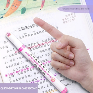 Juego de 6 uds. De rotuladores con forma de línea de flores, rotulador de punta de rodillo, marcador de delineador curvo, papelería Kawaii coreana, suministros escolares y de oficina, regalos - Product Image 6