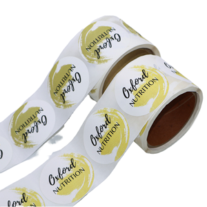 Custom Round Roll Stickers Waterproof Self Adhesive <b>Labels</b> Personalized Logo Printing for Packaging Bottles Jars Business Brand - Product Image 1