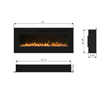 Cheminée électrique Luxstar de haute qualité, 42 pouces, 13 couleurs LED, 1500W, encastrable, murale, moderne, pour hôtel