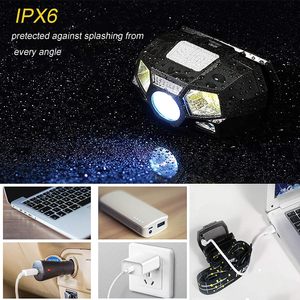 Rechargeable Headlamp 5 Modes Red <b>Light</b> <b>Motion</b> <b>Sensor</b> Lighting IP65 Waterproof Lithium-Ion USB WD-101 Innovative <b>Motion</b> <b>Sensor</b> M - Product Image 4