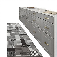 COCOON 2x8 Kitchen & Entryway Hallway Runner Rug Washable Non-Slip Polypropylene Low Pile (60cm X 244cm Grey)