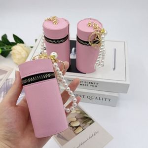 New Mini Bucket Bag Portable <b>Lipstick</b> Bag PU Leather Makeup <b>Lipstick</b> case Keychain Lip Cream Storage Pouch Factory-direct - Product Image 1