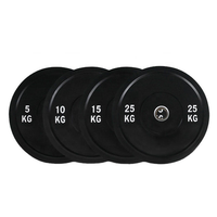 Disques de poids en caoutchouc pour usage commercial en salle de sport, pour haltères et manches d'haltères - Antidérapants, durables, options de 5 kg à 25 kg